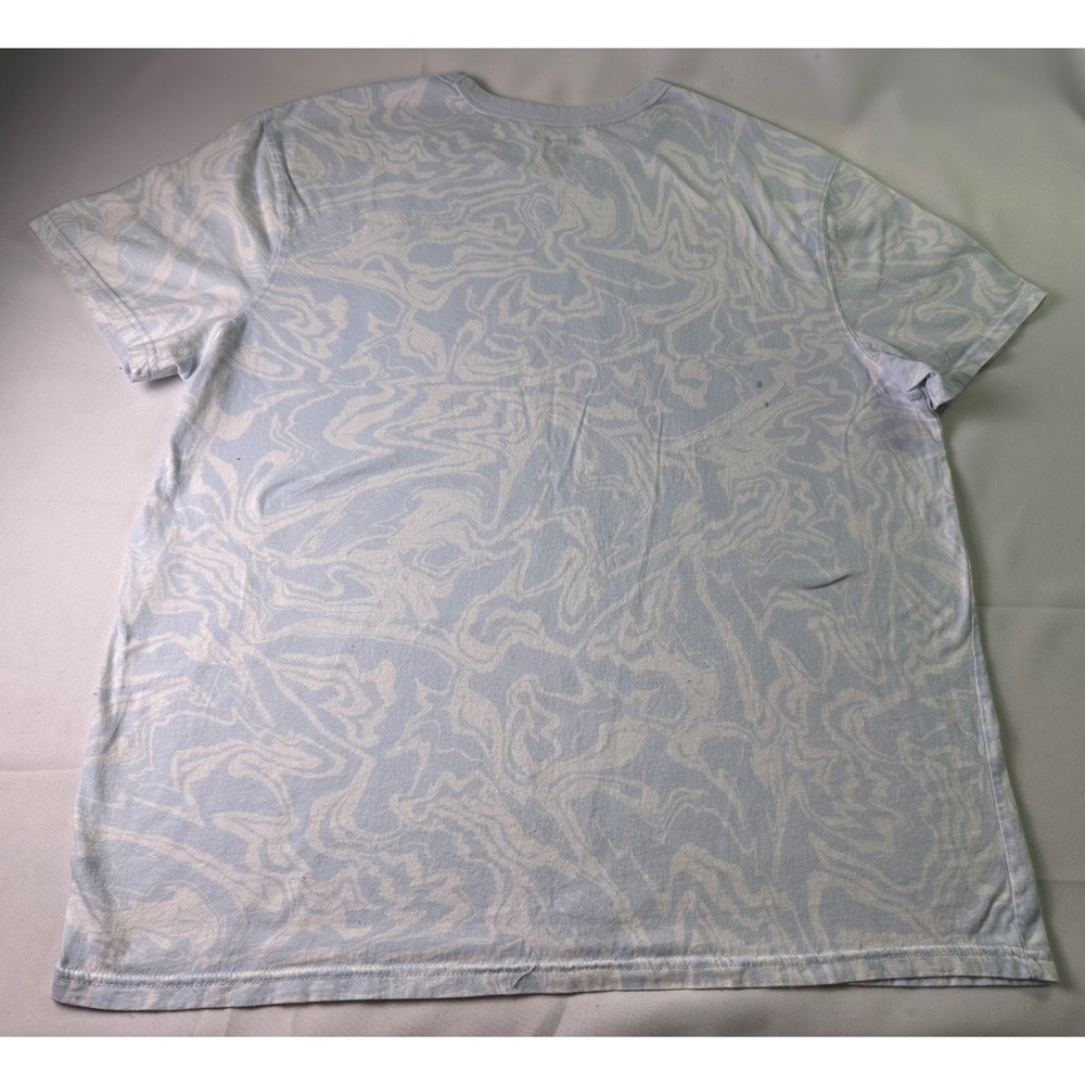 Champion T-Shirt‎ XL Blue Marble Swirl Print Spell Out Logo Short Sleeve AS IS - Picture 3 of 10